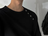 ASCLO ショルダーボタンワッフルTシャツ (2color)