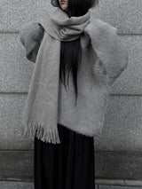 overfit mohair lips-neck knit (2color)