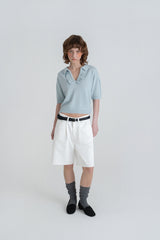 Vanilla frill knit_skyblue