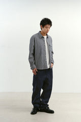 One Pocket Regular Check Shirt (Navy)