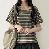 ロビンカラーストライプダンガラ半袖Tシャツ