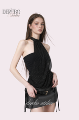 Shine halter chiffon blouse tube top