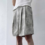 Mottled Wash Structured Shorts