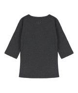[NF] THREE QUARTER BASIC T-SHIRT (CHARCOAL)_F24QB276