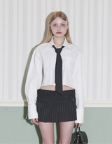 Poplin Crop Shirt(White)