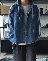 SHトラックデニムフーデッドシャツ (2C)