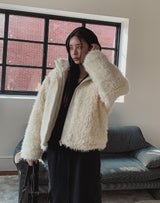 Light Boucle String Fur Jacket