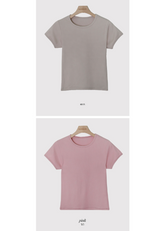 ベーシックパステルリブショートTシャツ (7color)