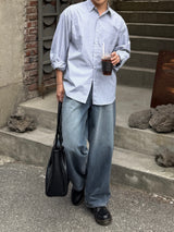 DB balloon wide denim pants