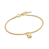 [Worn by WJSN Dayoung] Padlock Pearl 925 Silver + 14k gold plating Bracelet B054-01G