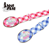 loveplayshop Checkered Hugging Bear Two-in-One Classic Design Leather Belt