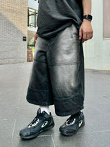 Cutting line vintage washing denim bermuda pants 2C