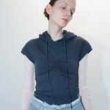 Amie Shirring hood tank chacol