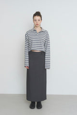 ローストライプクロップT[gray]