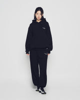 25FW BASIC LOGO NAPPING HOODIE BLACK