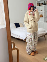 (WOOL) HEAVY CRAFT KNIT CARDIGAN