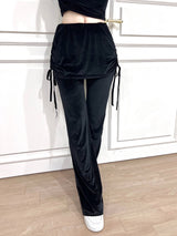 1072. Velvet shirring sk-pt (3color)