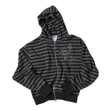 Untitled スターリーナイトストライプフードジップアップ Black