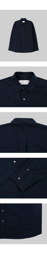 Basic cotton shirt [navy]