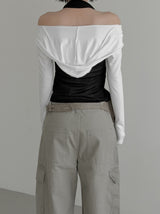 Blin Mesh Cowl Halter Top