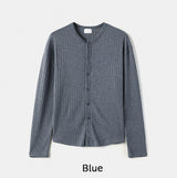 Rogen Ribbed Linen Button Cardigan