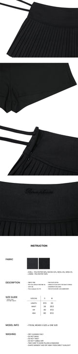 ECHO PLEATS SKIRT black