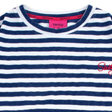 ワイドクロップインディゴストライプショートスリーブTシャツ (FOR WOMAN)_SYS7TS59BU