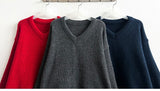 Disco Pop Duc Thick Sleeve Punching V-Neck Knit