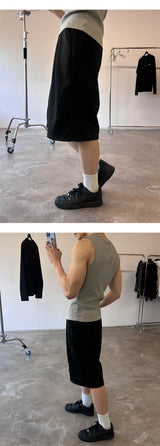 [Unisex] バミューダスウェットパンツ(2color)