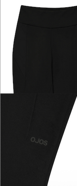 Button Slit Bootcut Pants / Black