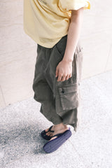 Vintage Military Capri Cargo Pants (Washed Beige)