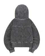 Odd-Signature-Denim-Sweat-Crop-Zip-Up - 2COLOR