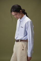 クラシックストライプシャツ (スカイブルー)