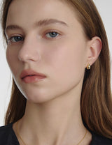 25FW★ Champagne Full Moon Silver Mary Bowl Earrings