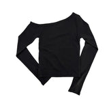 カーブドスナップワンショルダーTシャツ