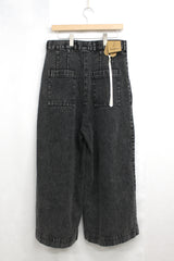Washed Denim Wide Pants