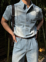 Ever snap muscle-fit denim shirt