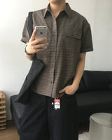 マトリックチェック半袖シャツ