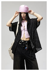Cutout Relaxed Short Sleeve Shirt