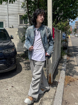 Wings Track Gradient Pinch Denim Jacket
