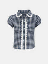 Eira Lace Check Blouse
