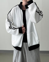 Lift color block track zip-up