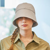 VA Curved Stud Round Drop Bucket Hat / Beige