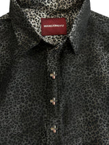 SIGNATURE WASHED AND DISTRESSED LEOPARD PRINT LONG SLEEVE SHIRT