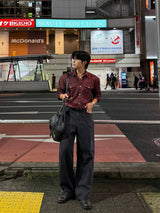 Herringbone Loose regular pants