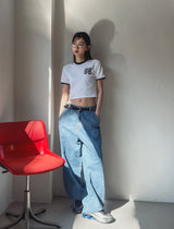 Cartel Back Painting Balloon Denim Pants