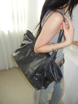Daily Casual Washed Leather Big Shoulder Bag