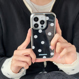 Dot text silver case (black)