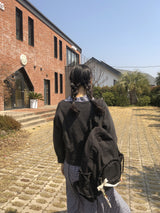 フリルリボンリュックサック_vintage black