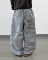 Nover Back Patch Fleece Sweat Pants
